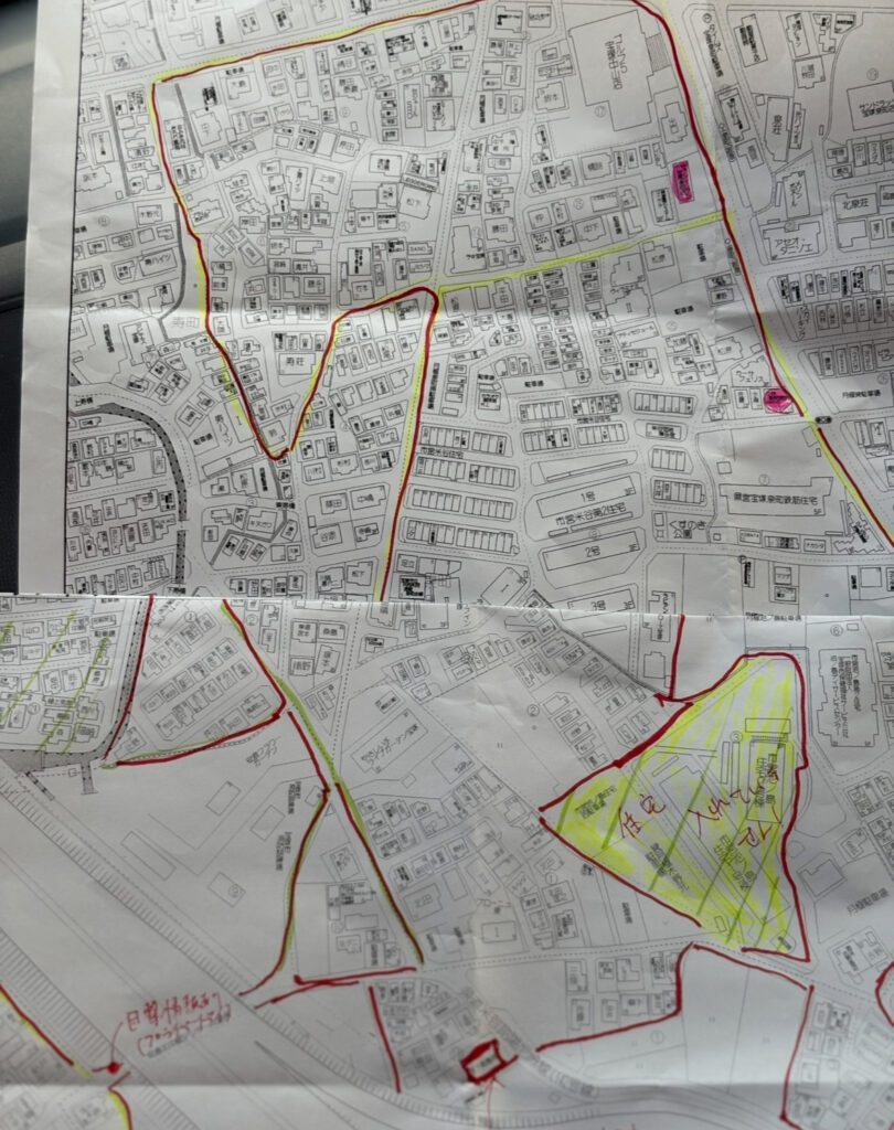 地図でポスティングや捜索場所を後依頼主様と共有