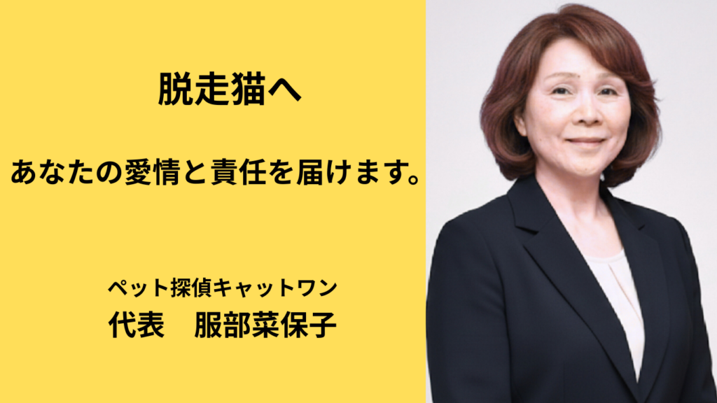 脱走猫へ愛情と責任を届けるキャットワン