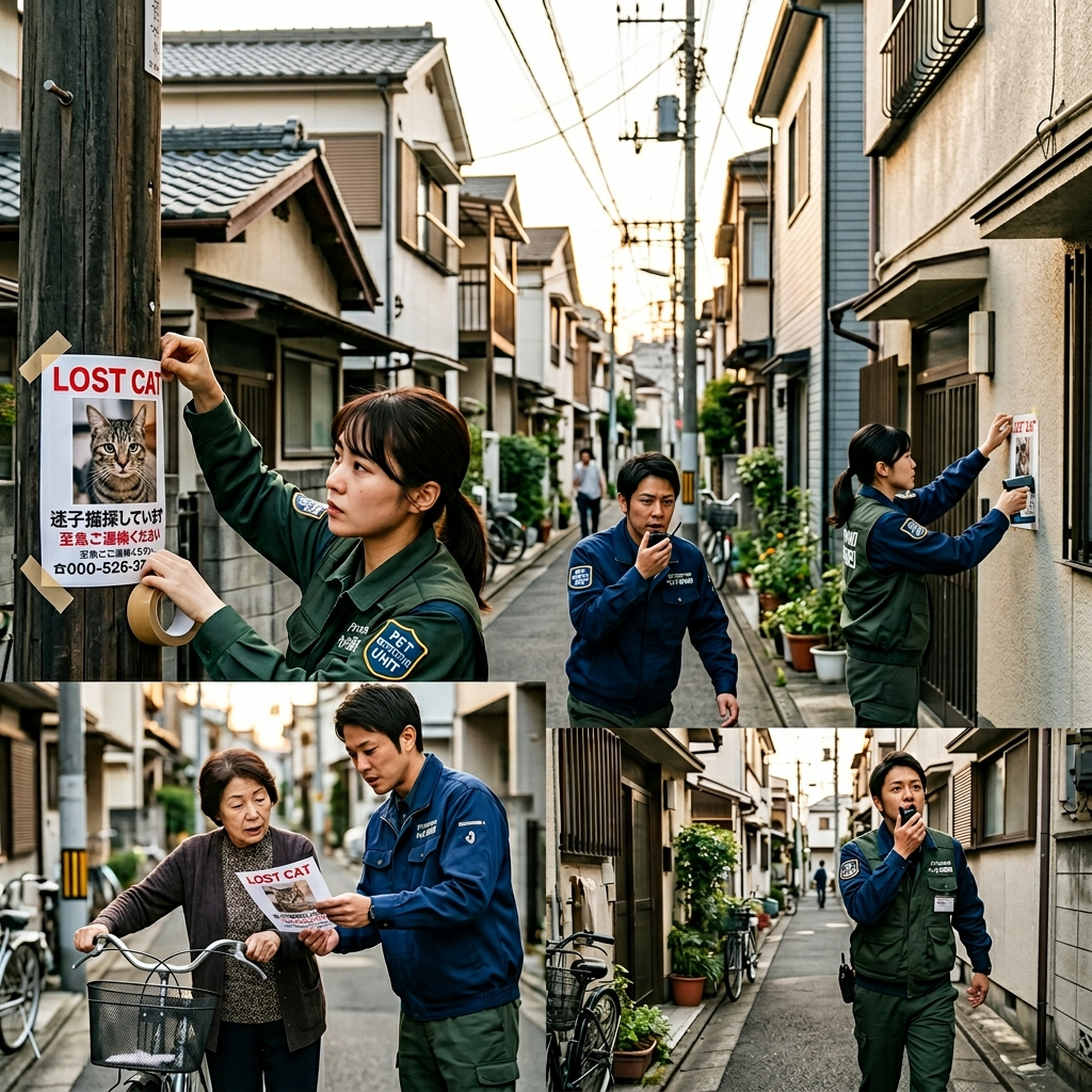 チラシ配りや聞き込みによる捜索開始